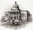 The Massachusetts State House, aka Massachusetts Statehouse or the "New" State House, Boston, in the 19th century, from 'The Century Illustrated Monthly Magazine', published 1884 (engraving)