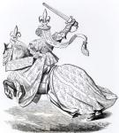 Facsimile of The Duc de Bourbon armed for the Tournament, from a miniature in the 'Tournois du Roy Rene' (litho) (b/w photo)