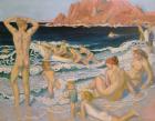 Beach Scene with a Boat