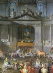 A Cavalcade in the Winter Riding School of the Vienna Hof to celebrate the defeat of the French Army at Prague showing the equestrian portrait of Emperor Charles VI, 1743 (detail of 67400, see also 66596)