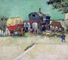 The Caravans, Gypsy Encampment near Arles, 1888 (oil on canvas)