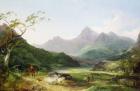 A View of Snowdon from Capel Curig, 1787 (oil on canvas)