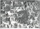 The Guilbray Fair and the Cattle Market (engraving) (b/w photo)