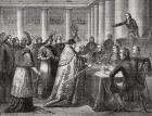 Gobel resigns his episcopal office, 1793, from 'Histoire de la Revolution Francaise' by Louis Blanc (1811-82) 1847-62 (litho)