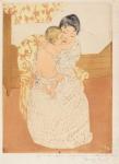 Maternal Caress, 1890-1 (colour drypoint and aquatint on cream laid paper)