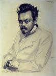 Portrait of Alexei M. Remizov, 1907 (coal and pastel on paper)