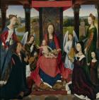 The Virgin and Child with Saints and Donors, a panel from 'The Donne Triptych' c.1478 (oil on oak)