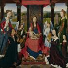 The Virgin and Child with Saints and Donors, a panel from 'The Donne Triptych' c.1478 (oil on oak)