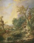 Landscape with a Hermit, 1742 (oil on canvas)