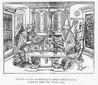 Erasmus and his secretary Gilbert Cousin (woodcut)