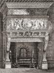 A Renaissance fireplace in The Cluny Museum, Paris, France, from 'Les Merveilles de la Science', published c.1870 (engraving)