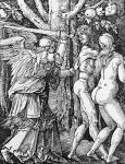 The Expulsion from Paradise, 1510 (woodcut) (b/w photo)