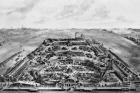 View of the 1882 All-Russian Exposition, Khodynka, Moscow, Russia (litho)