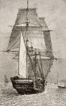 The Brig HMS Beagle, from 'Journal of Researches' by Charles Darwin (1809-92) published by Nelson and Sons, 1890 (engraving)