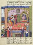 Ms D-184 fol.381a Interior of the King of Persia's Palace, illustration from the 'Shahnama' (Book of Kings), by Abu'l-Qasim Manur Firdawsi (c.934-c.1020) c.1510-40 (gouache on paper)