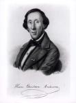Portrait of Hans Christian Andersen (1805-1875) (engraving) (b/w photo)