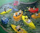 Canoes, Wickstead Park (oil on canvas)