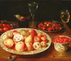 Still Life with Fruit in Wan-Li Porcelain Bowls (oil on panel)