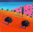 Pink Hill (acrylic on card)