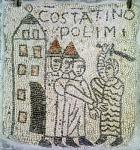Pavement of St. John the Evangelist, detail of the Siege of Constantinople in June 1204, 1213 (mosaic)