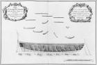Cross-section of a vessel lined inside up to the false deck, illustration from the 'Atlas de Colbert', plate 13 (pencil & w/c on paper) (b/w photo)