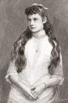 Alix of Hesse and by Rhine later Alexandra Feodorovna, 1872  1918. Seen here aged 14. Empress consort of Russia as spouse of Nicholas II. From The Strand Magazine, published 1896