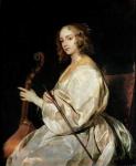 Young Woman Playing a Viola da Gamba (oil on canvas)