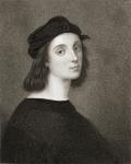 Raphael (Raffaello Sanzio) of Urbino (1483-1520) from 'Gallery of Portraits', published in 1833 (engraving)