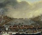 The Frost Fair of the winter of 1683-4 on the Thames, with Old London Bridge in the Distance. c.1685 (oil on canvas)