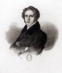 Portrait of Vincenzo Bellini (1801-35), engraved by Alessandro Focosi (1839-69) (litho) (b/w photo)