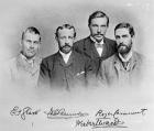 Roger Casement, Herbert Ward, E.J Glave and friend (b/w photo)