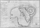 Plan of the Ile Cigogne and the project of a fort, Archipel des Glenan, 1745 (pencil & w/c on paper)