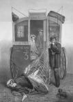 Perils of the Crinoline, 1850-70 (litho)