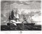 Representation of the US frigate, 'Constitution', Isaac Hull (1773-1843) Esq. Commander, Capturing His Britannic Majesty's Frigate, 'Guerriere', James R. Dacres, Esq. Commander, August 19th 1812, engraved by Cornelius Tiebout (c.1773-1832) (engraving) (b&