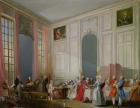 The English Tea (le The a l'Anglaise) and a Society Concert at the house of the Princesse de Conti, Palais du Temple, Paris with the Young Mozart at the Clavichord, 1766 (oil on canvas)