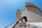 Visitors on the steps of the Minceta Tower, Dubrovnik, Croatia (photo)