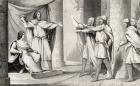 Louis V (967-87) the Loafer shows his crown to his followers, from 'Histoire de France' by Colart, published c.1840 (engraving)