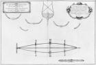 Plan of a vessel with its floor plates, illustration from the 'Atlas de Colbert', plate 4 (pencil & w/c on paper) (b/w photo)