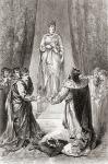 A scene from William Shakespeare's play 'The Winter's Tale', Act V, Scene 3, Leontes: "Let no man mock me, for I will kiss her", from 'The Works of William Shakespeare', published 1896 (engraving)