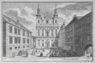 View of the Jesuitenkirche and Dr-Ignaz-Seipal-Platz in Vienna (engraving)