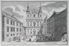 View of the Jesuitenkirche and Dr-Ignaz-Seipal-Platz in Vienna (engraving)