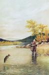 Trout Fisherman, 1889 (colour litho)