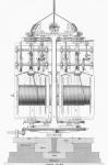Rope laying machine, from 'Cyclopaedia of Useful Arts and Manufactures' by Charles Tomlinson (engraving)