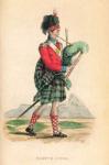 The Scotch Piper from Ackermann's 'World in Miniature' (litho)