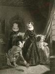 Mary, Queen of Scots (1542-87) in the company of courtiers (engraving)