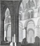 View of Durham Cathedral Nave (engraving) (b/w photo)