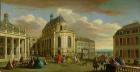 View of the Chapel of the Chateau de Versailles from the Courtyard (oil on canvas)