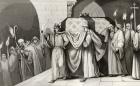 Philippe III (1245-85) the Bold helps carry his father's coffin, from 'Histoire de France' by Colart, published c.1840 (engraving)