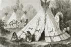 Comanche Indian Camp in the 1850s, from 'Le Tour du Monde', published in Paris, 1860s (engraving)