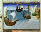 Ms Fr 2810 f.188 Navigators using an astrolabe in the Indian Ocean, from the Livre des Merveilles du Monde, c.1410-12 (vellum)